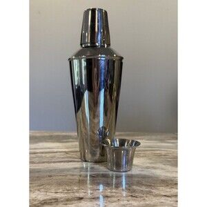 Irvinware Cocktail Shaker MCM Vintage Stainless Steel Set Barware Drink Mixer